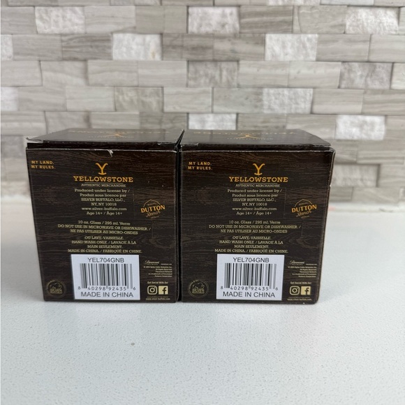 Yellowstone Dutton Ranch Glassware Set‎ of 2 Whiskey Glasses 10 oz - Picture 6 of 9